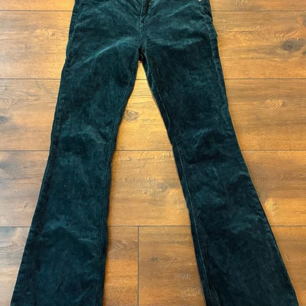 Anthropologie pilcro green corduroy flare
